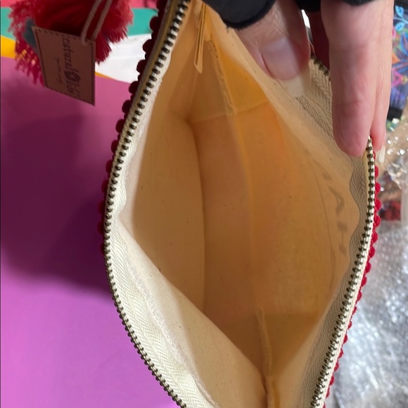 NATURAL LIFE BE HAPPY Cosmetic Bag or Catch All Pouch with 3 Tier Pom Pom Arrow - Picture 8 of 8